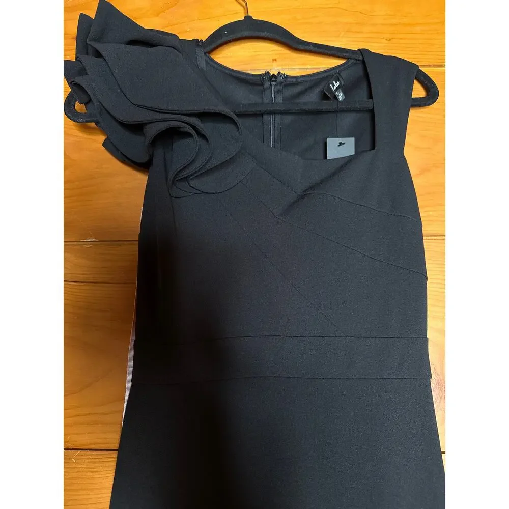 Lulus Lucette Black Sleeveless Ruffled Mermaid Maxi Dress Holiday Extra Small - Picture 8 of 11